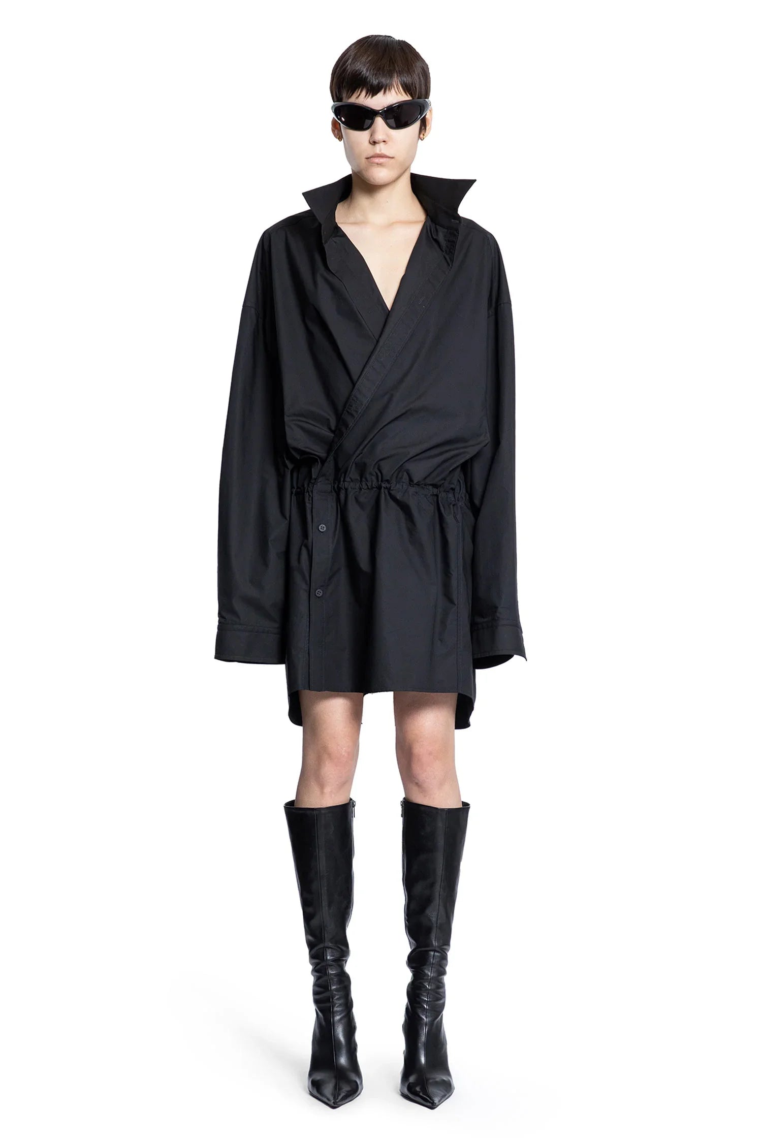 Shirt Mini Dress in Cotton Poplin - Antonioli.eu