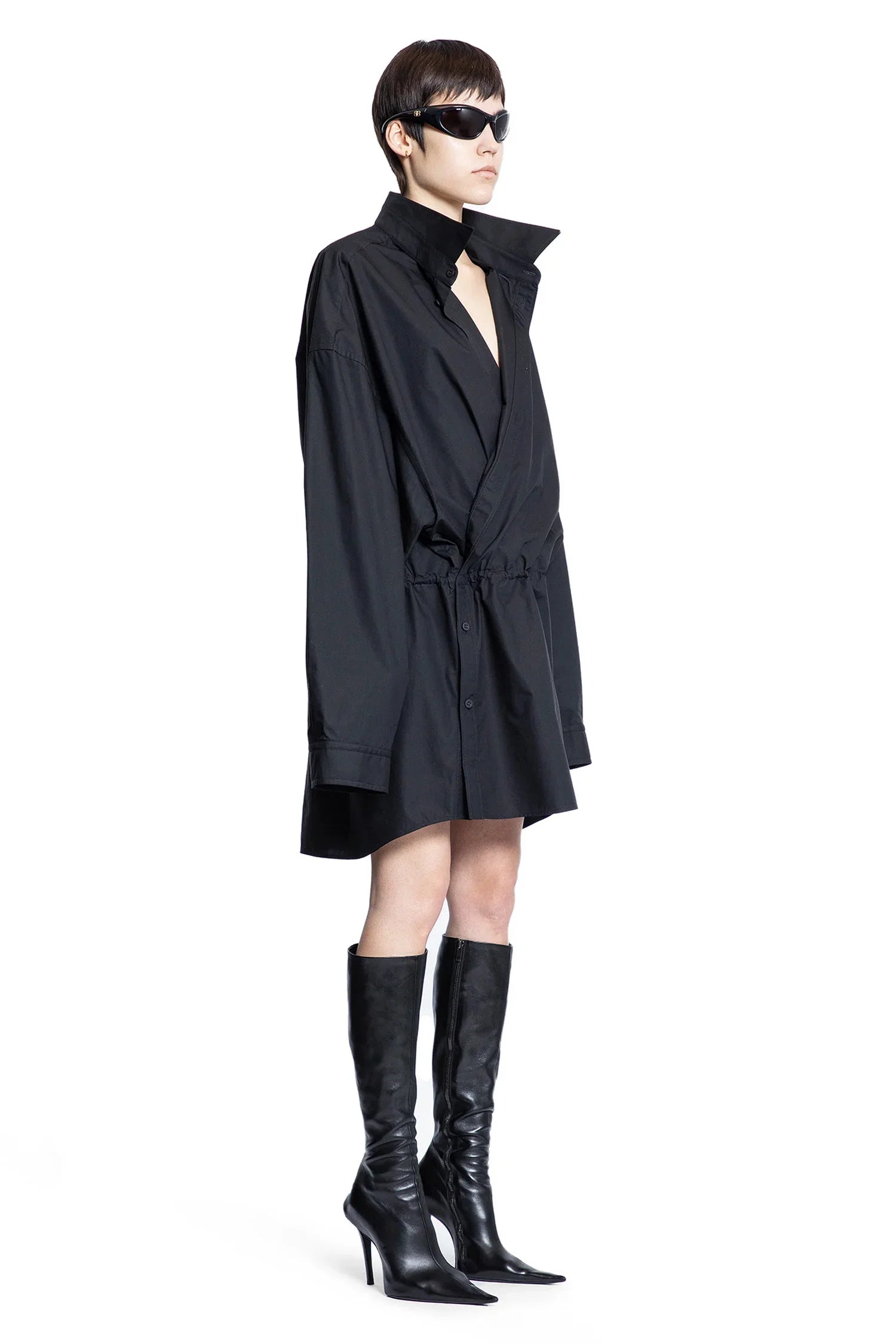 Shirt Mini Dress in Cotton Poplin - Antonioli.eu