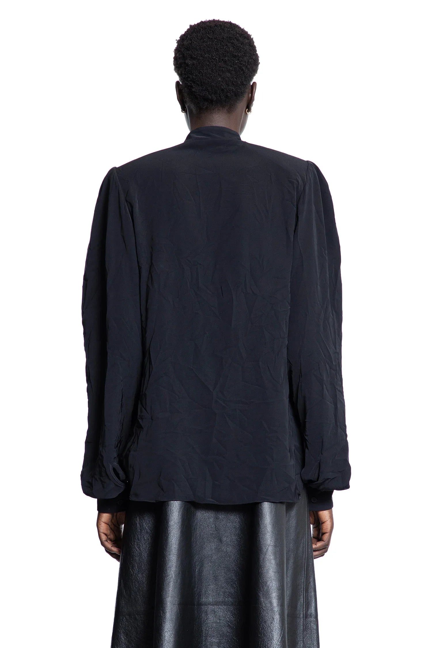 Bow Blouse in fluid technical Crêpe - Antonioli.eu