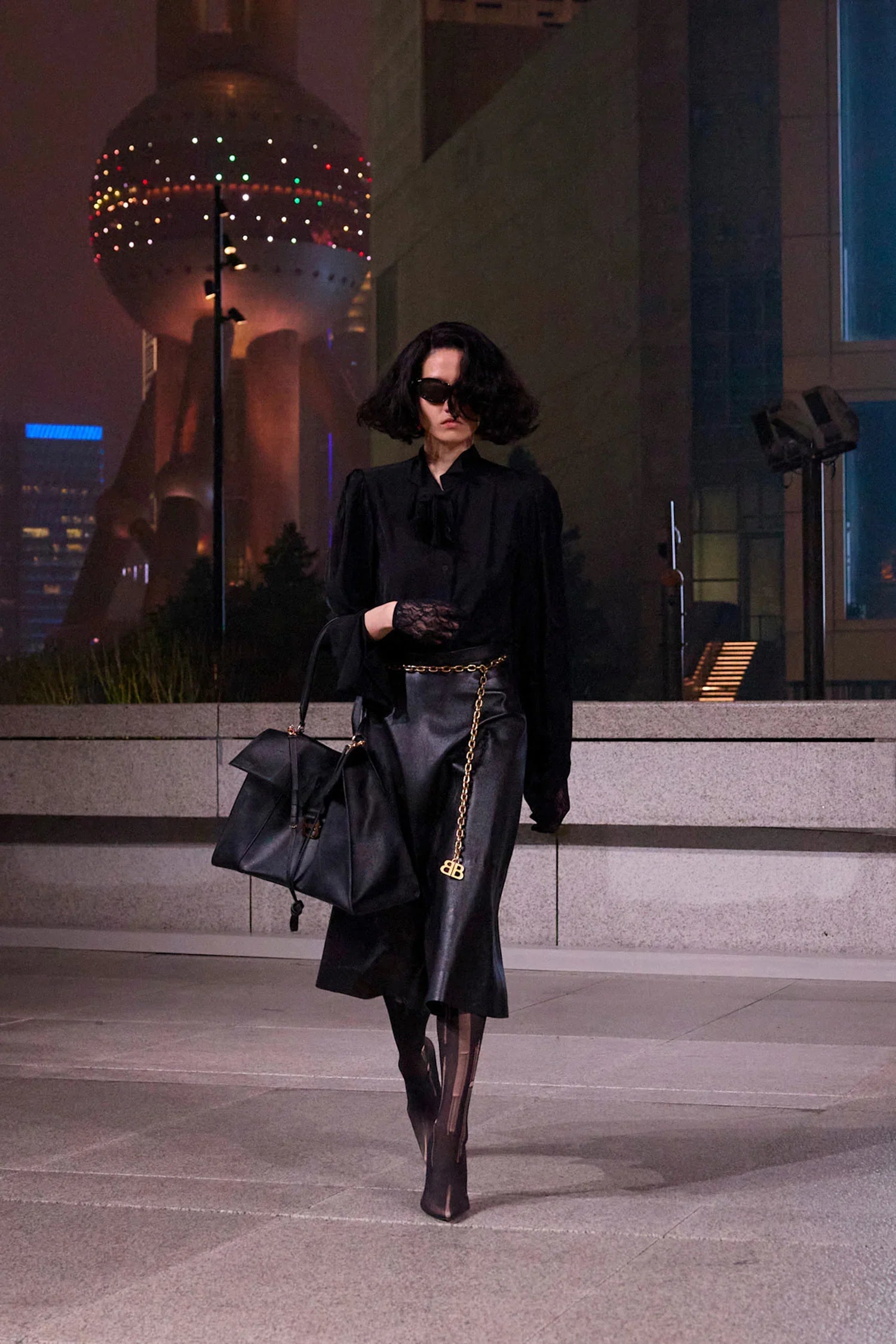 Bow Blouse in fluid technical Crêpe - Antonioli.eu