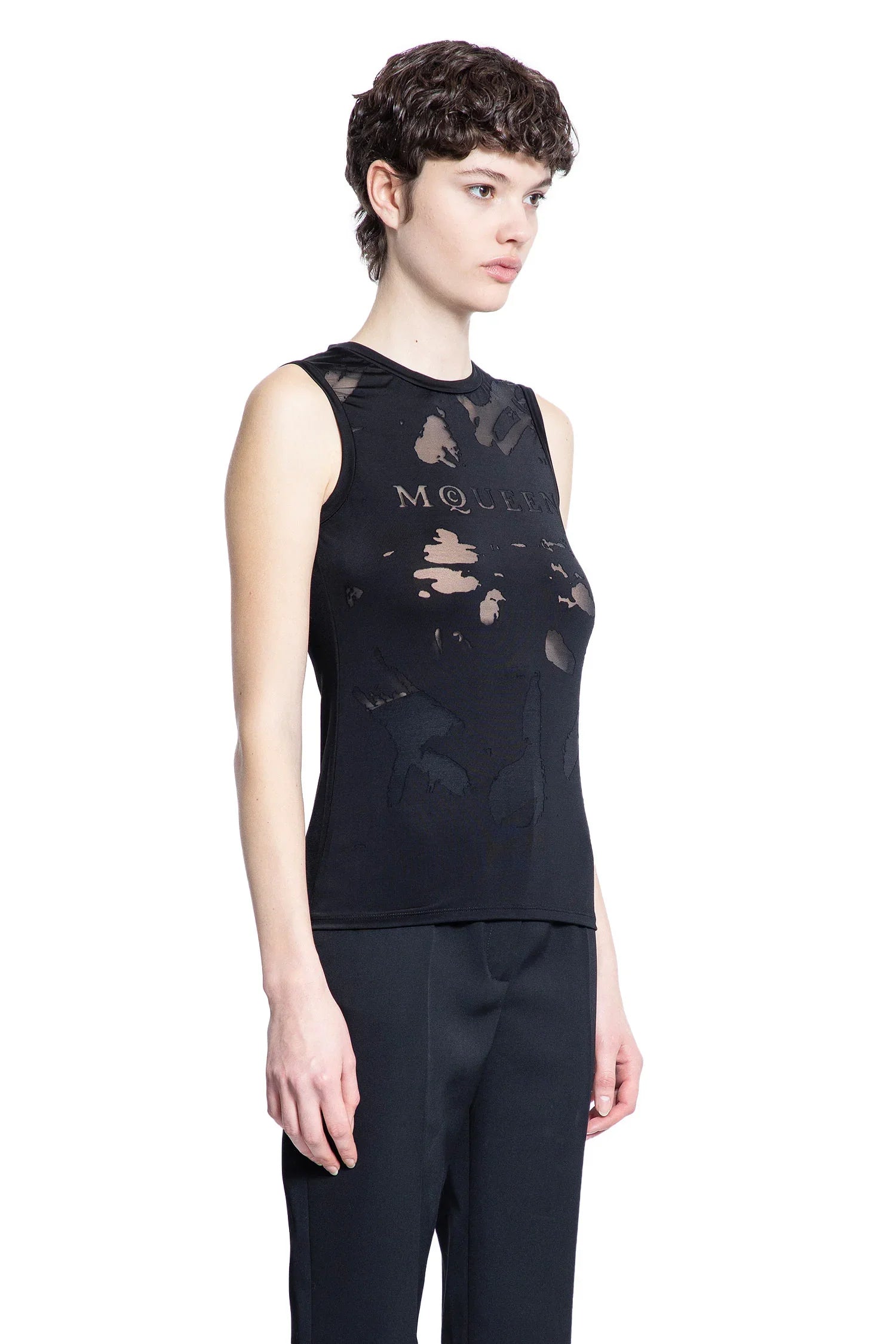 Mcqueen Devoré Sleeveless Top - Antonioli.eu