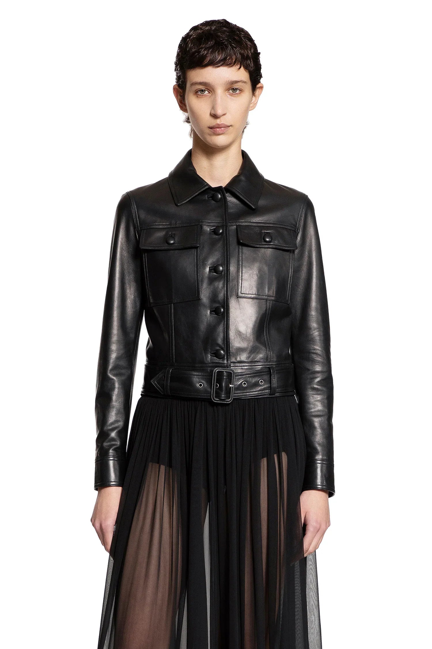 SAINT LAURENT WOMAN BLACK JACKETS - Antonioli.eu