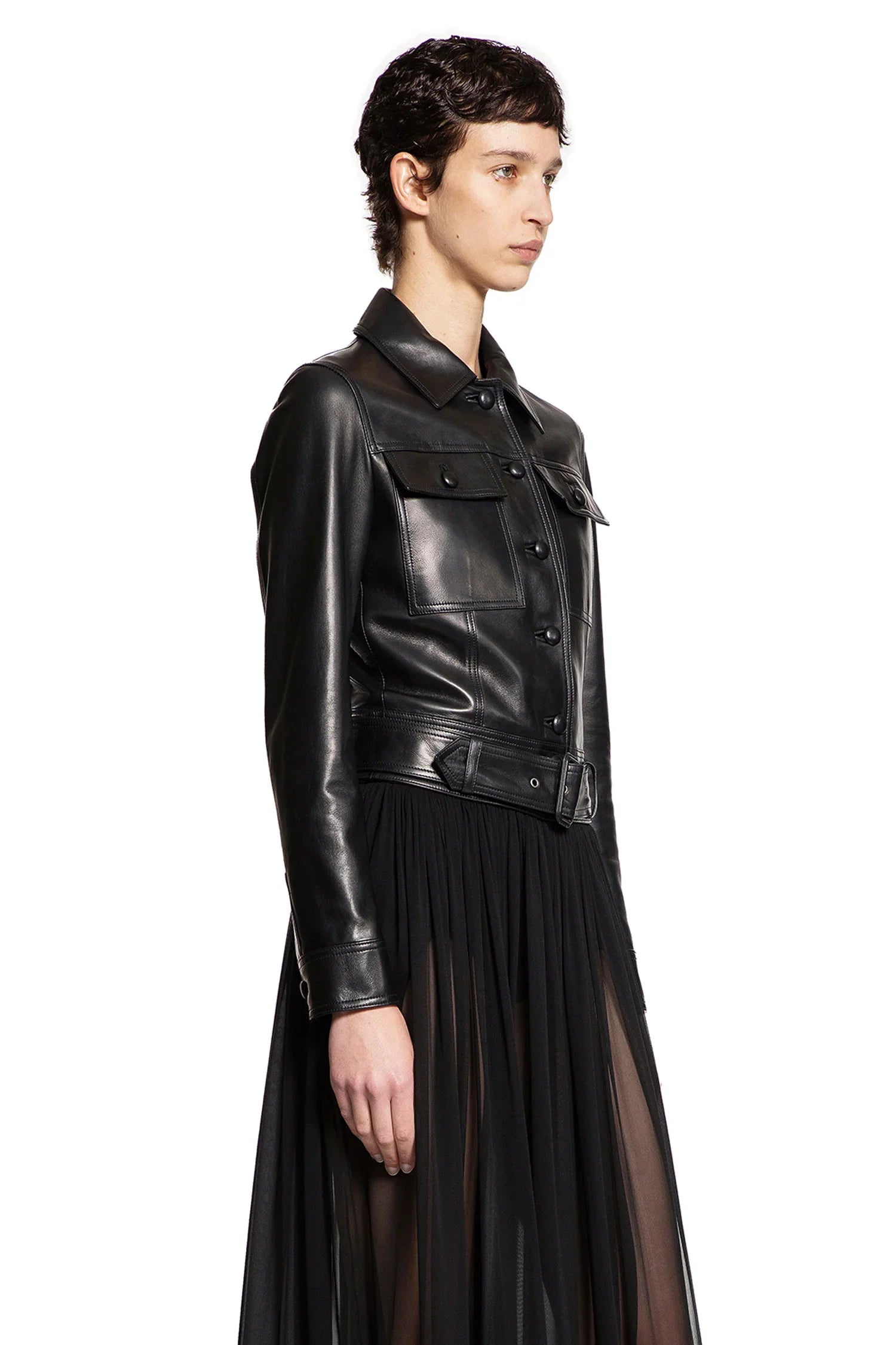 SAINT LAURENT WOMAN BLACK JACKETS - Antonioli.eu