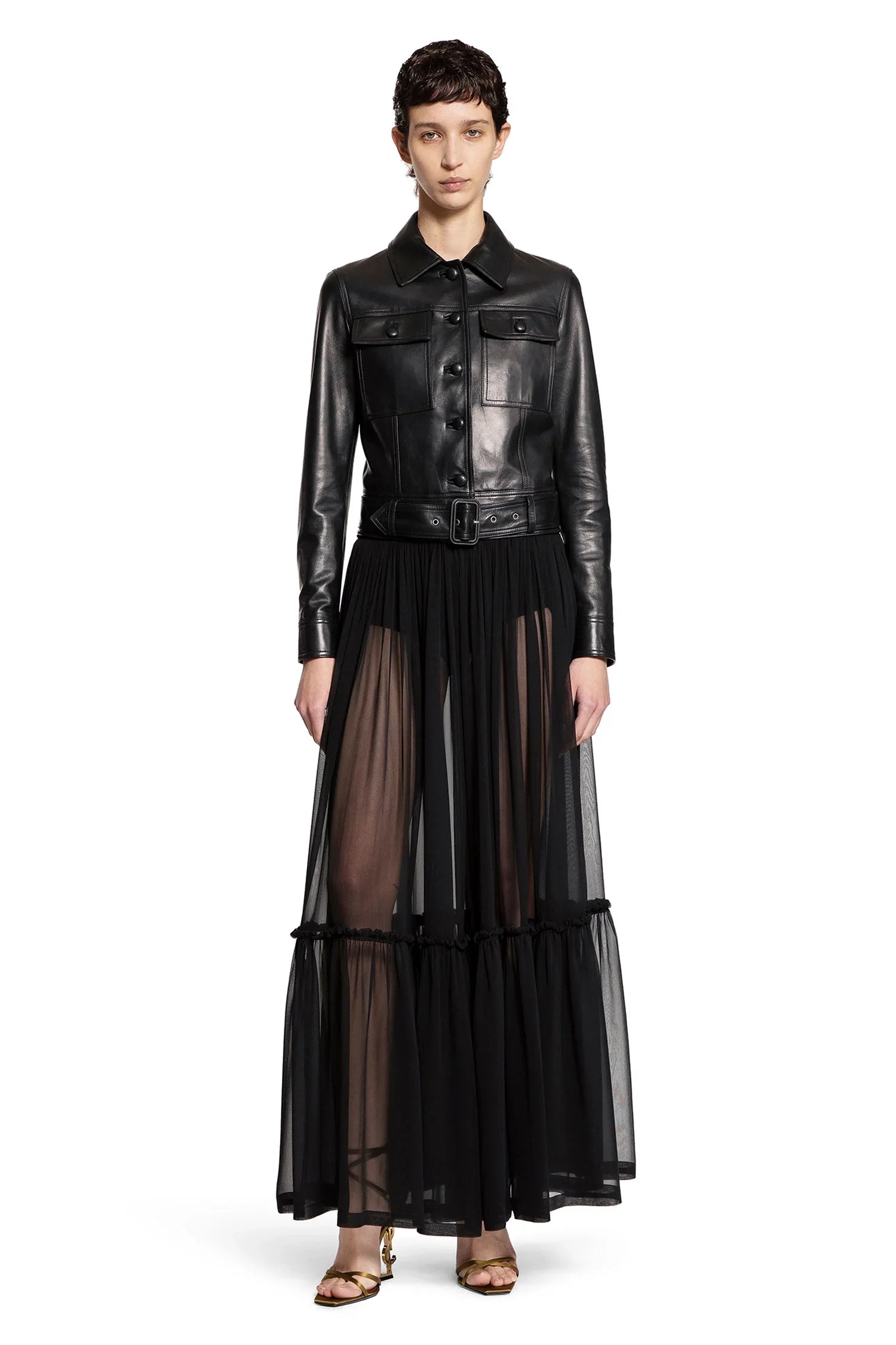 SAINT LAURENT WOMAN BLACK JACKETS - Antonioli.eu