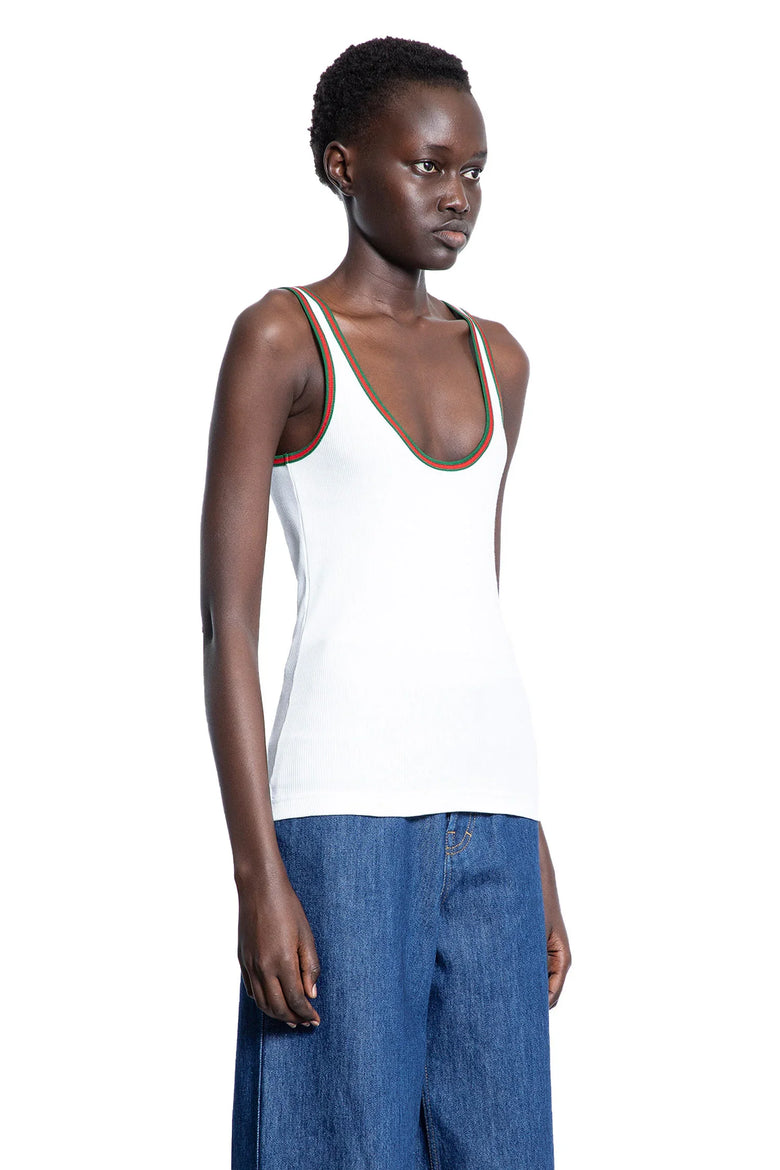 Cotton Rib Web Tank Top - Antonioli.eu