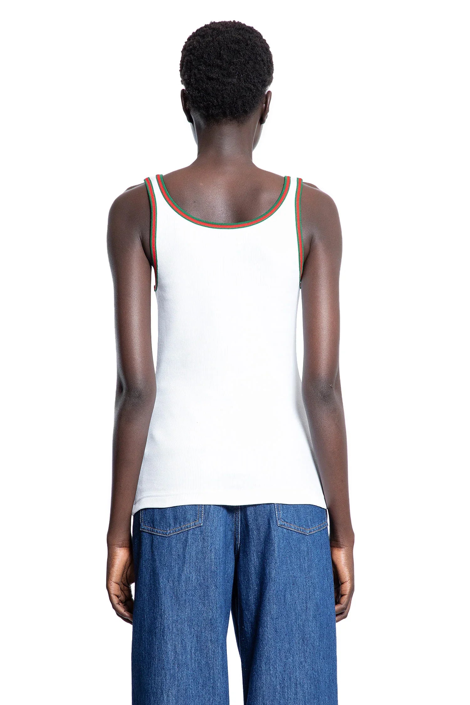 Cotton Rib Web Tank Top - Antonioli.eu