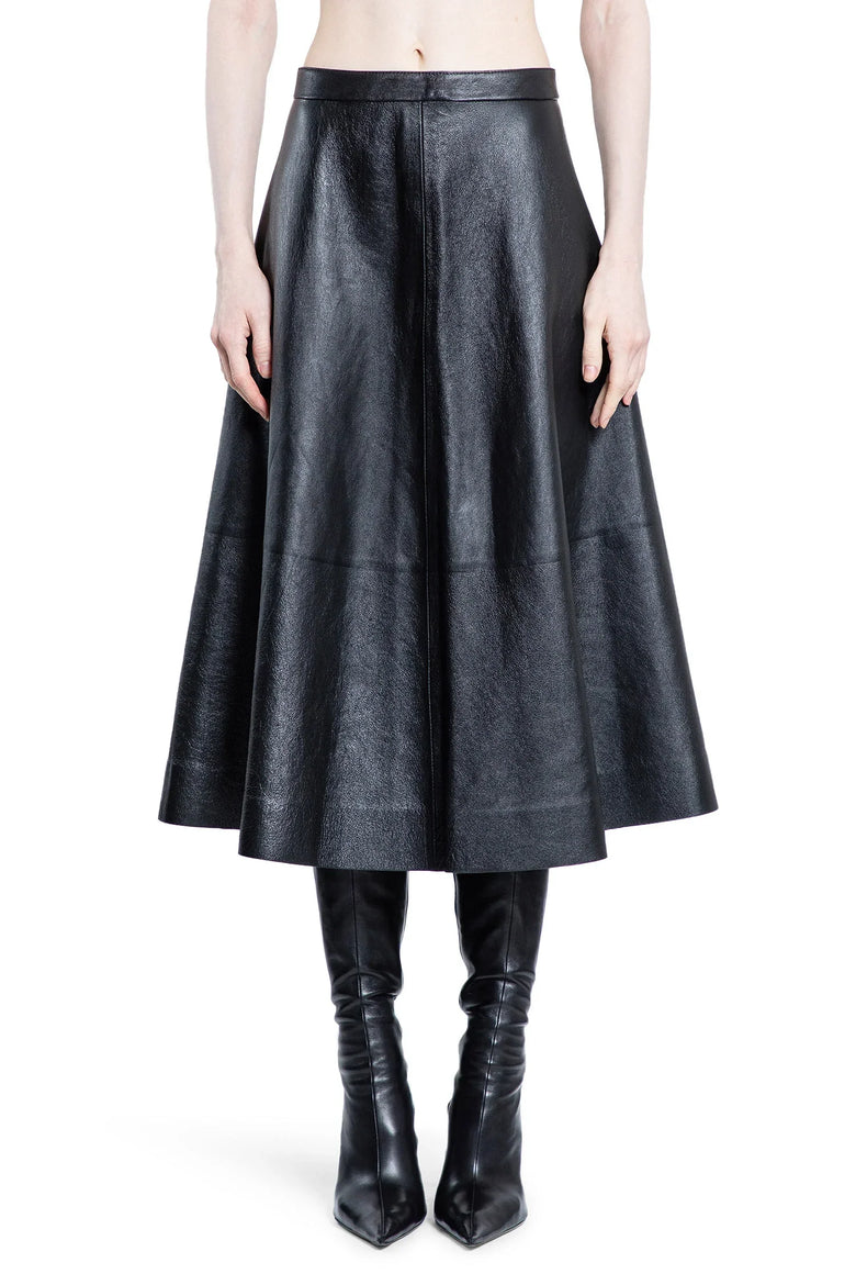 A-Line Skirt in Shiny Leather - Antonioli.eu