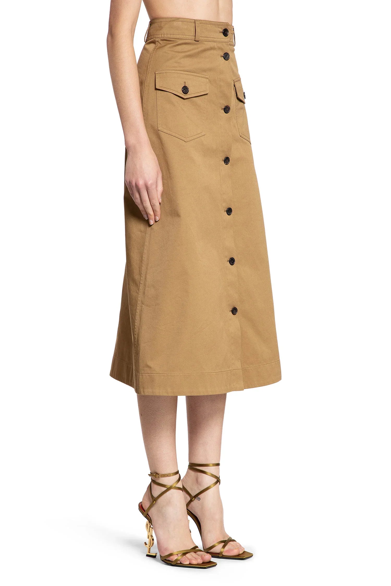 Long Pocket Skirt in Cotton Serge - Antonioli.eu