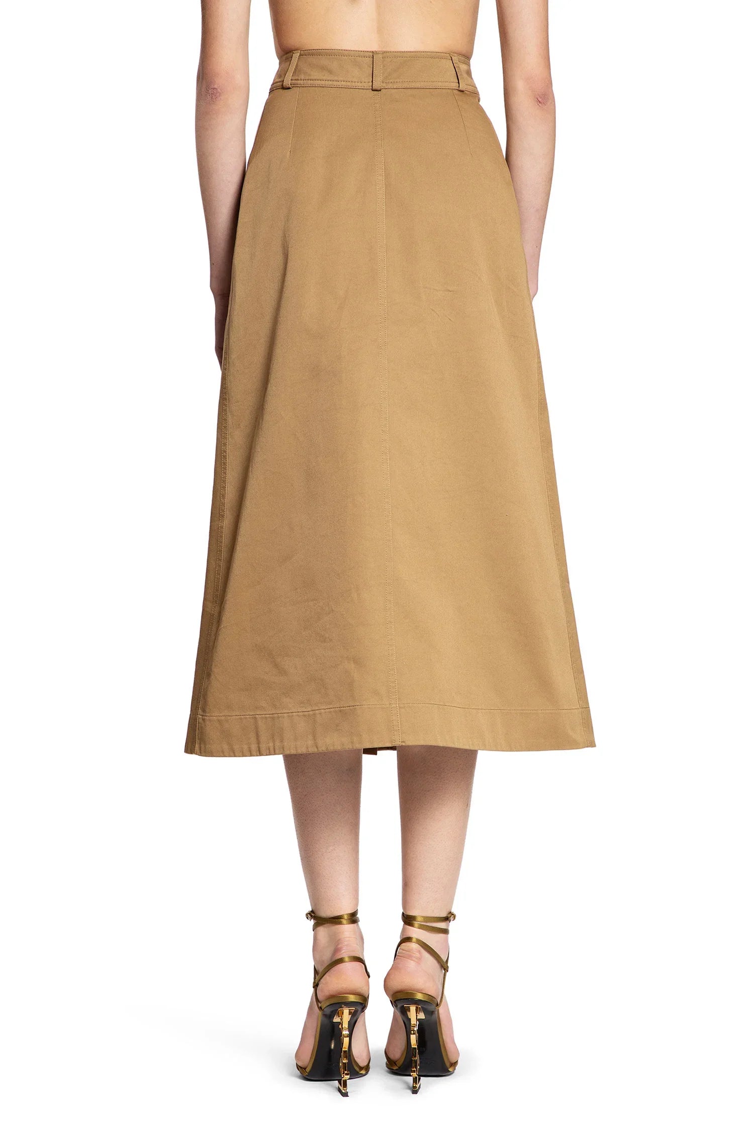 Long Pocket Skirt in Cotton Serge - Antonioli.eu