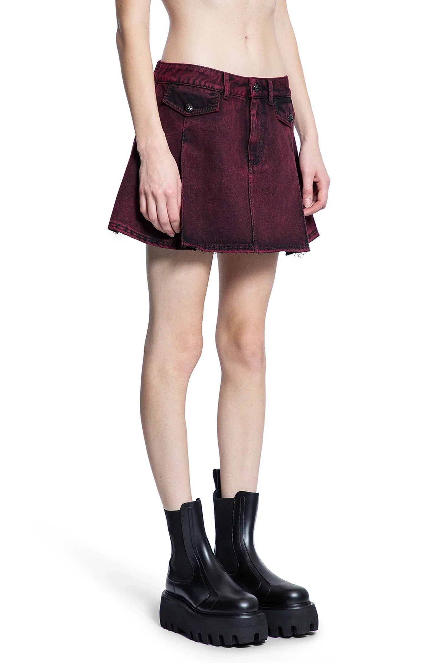 Overdyed Denim Mini Skirt - Antonioli.eu