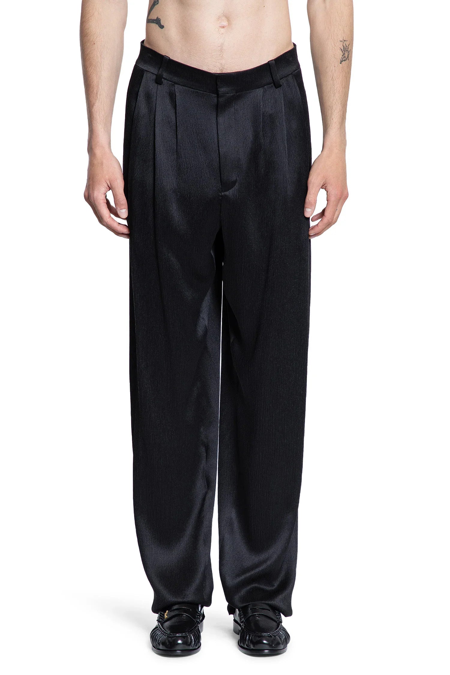 Baggy Pants in Silk Satin Crepon - Antonioli.eu
