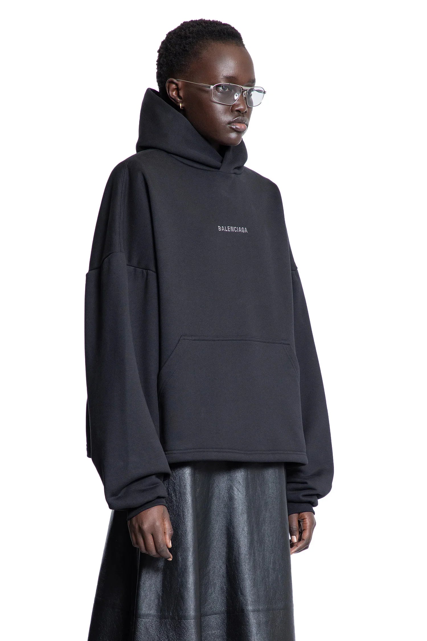 Balenciaga Back Strass Cropped Hoodie - Antonioli.eu