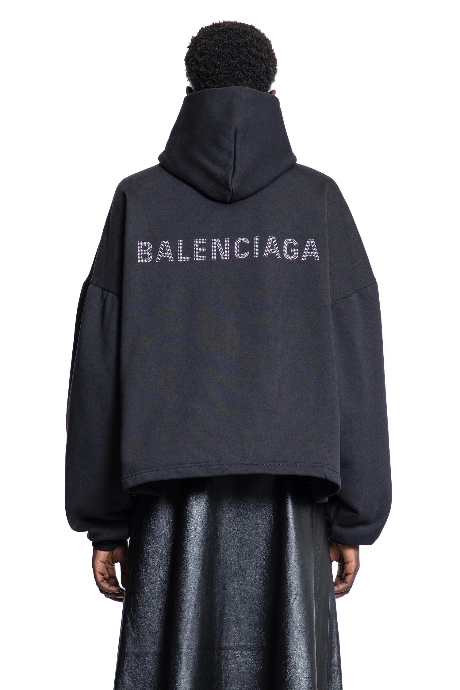 Balenciaga Back Strass Cropped Hoodie - Antonioli.eu