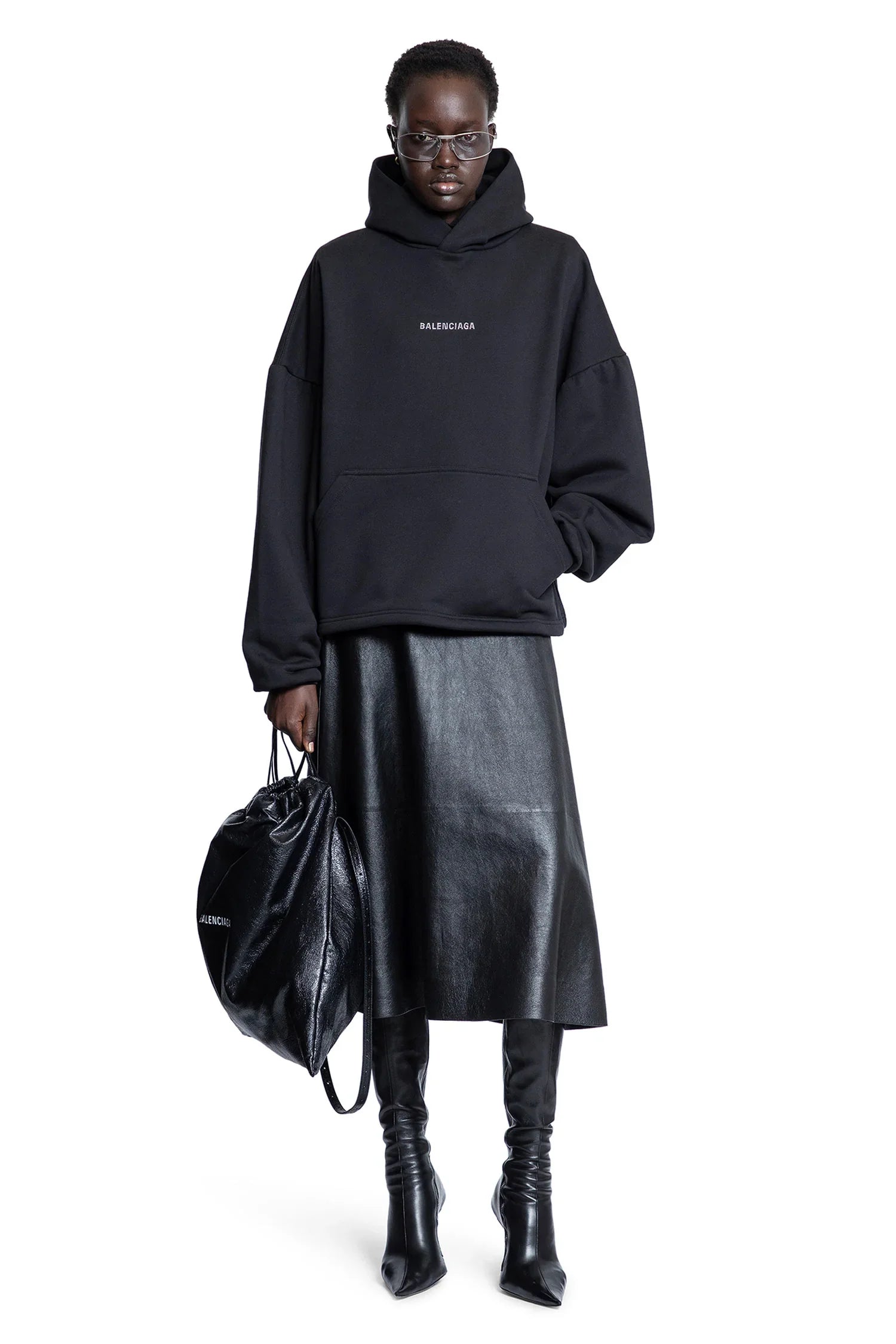 Balenciaga Back Strass Cropped Hoodie - Antonioli.eu
