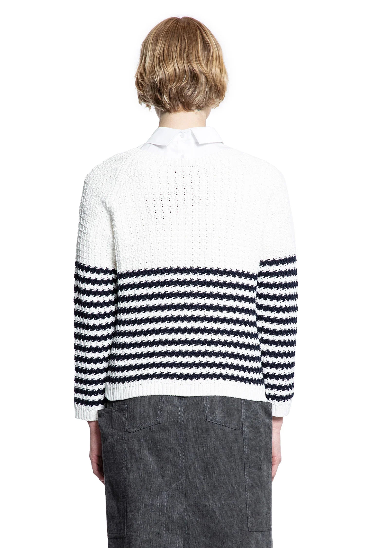 Striped Crochet Knit Sweater - Antonioli.eu