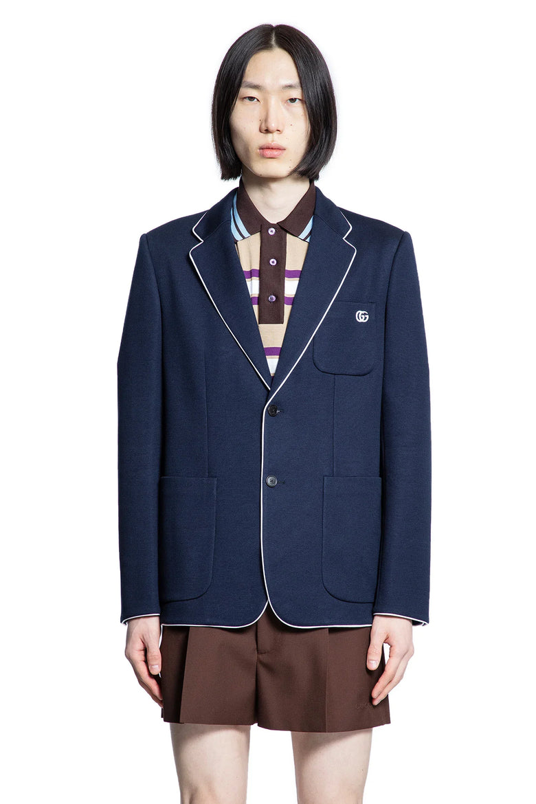 Double G Cotton Jersey Blazer - Antonioli.eu