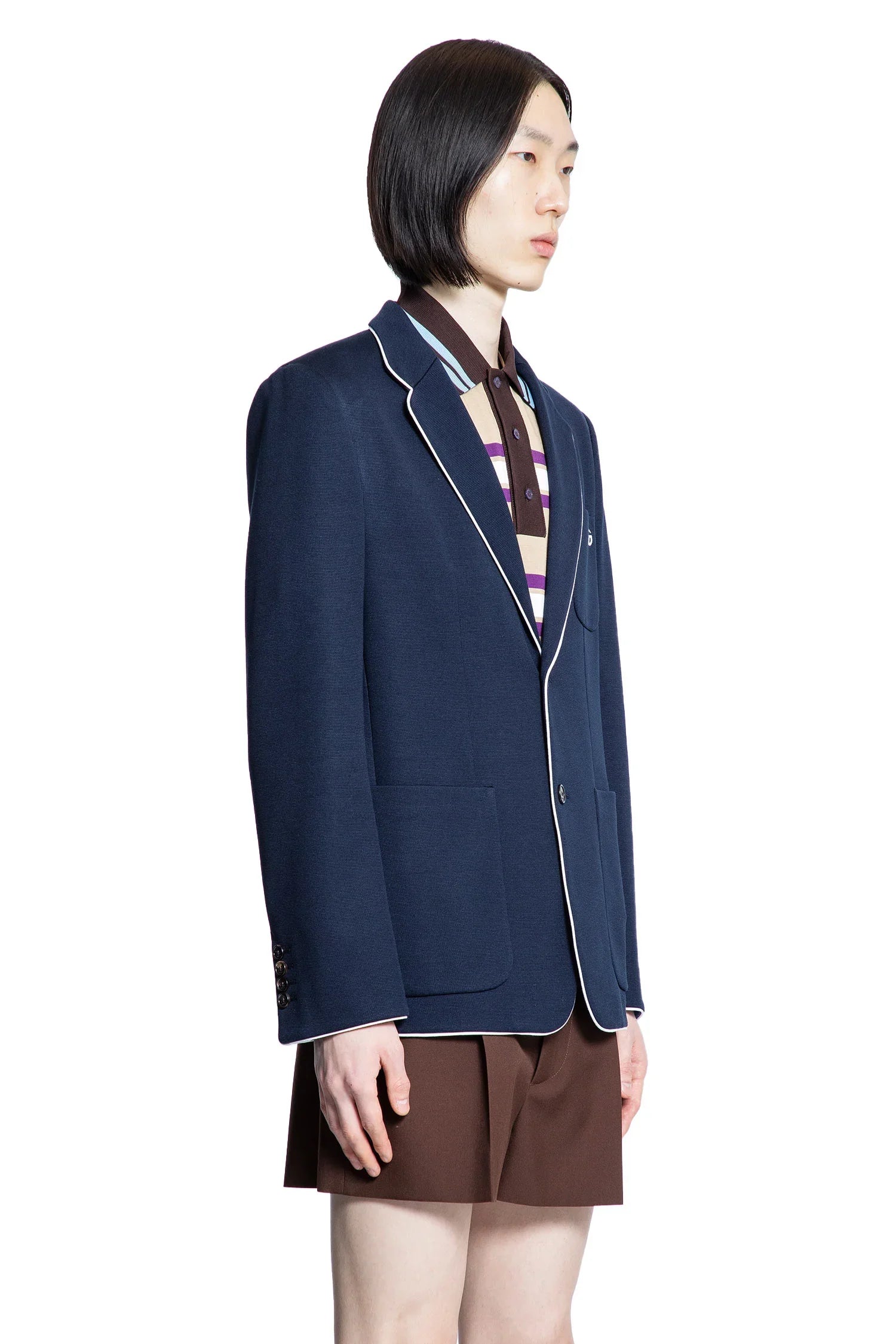 Double G Cotton Jersey Blazer - Antonioli.eu