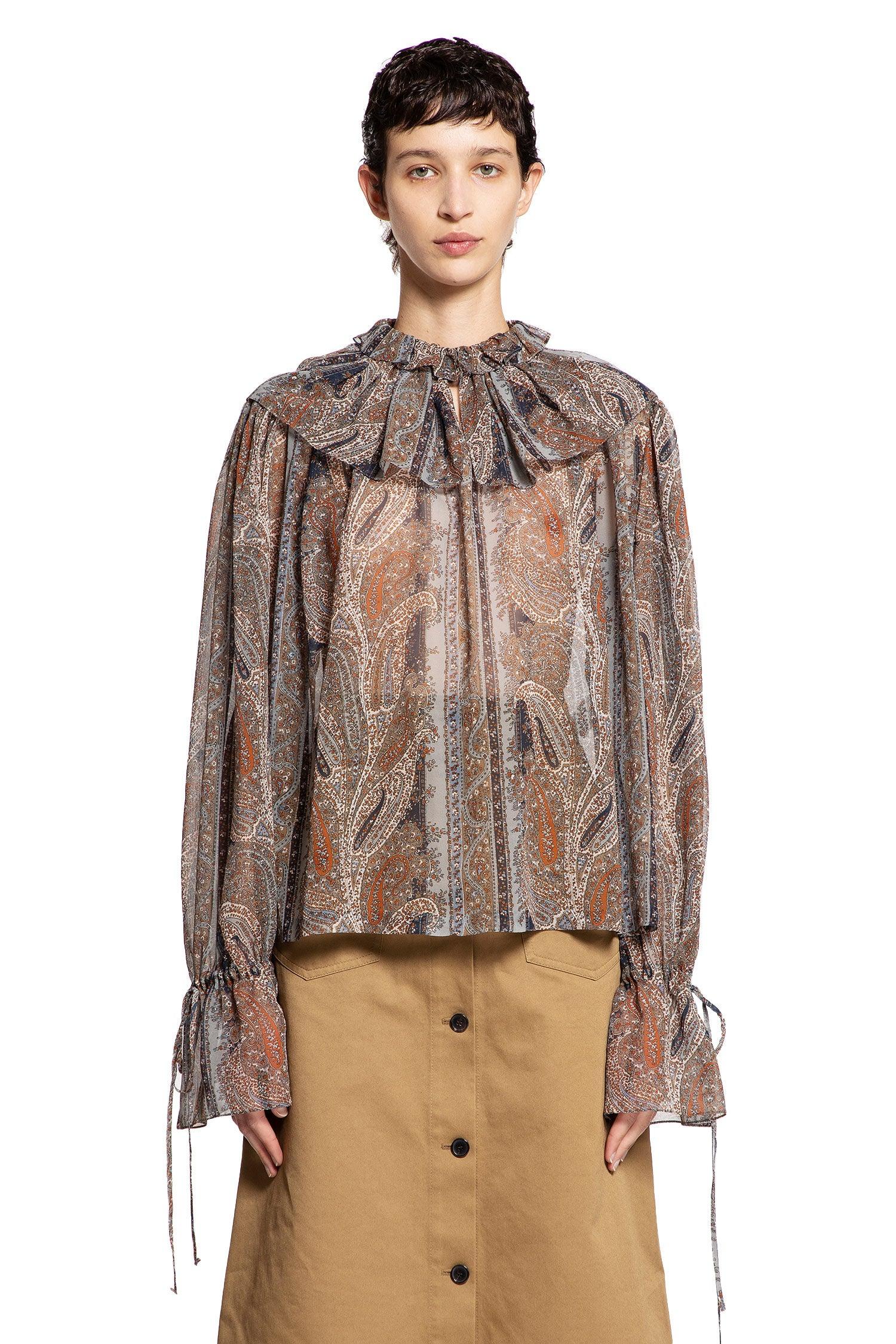 Paisley Blouse in Georgette Cashmere - Antonioli.eu