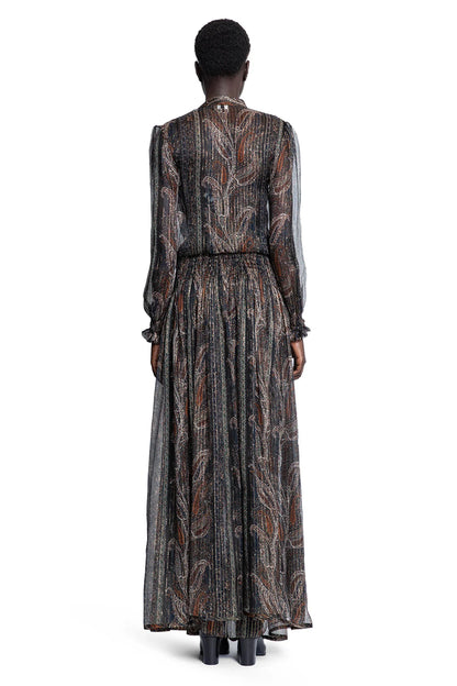 Lavallière Long Dress in Paisley Silk - Antonioli.eu