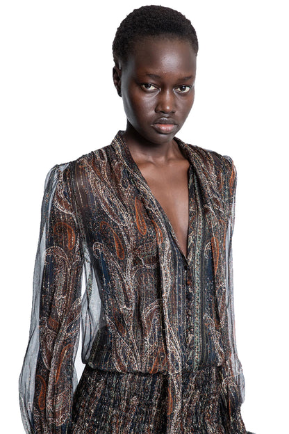 Lavallière Long Dress in Paisley Silk - Antonioli.eu
