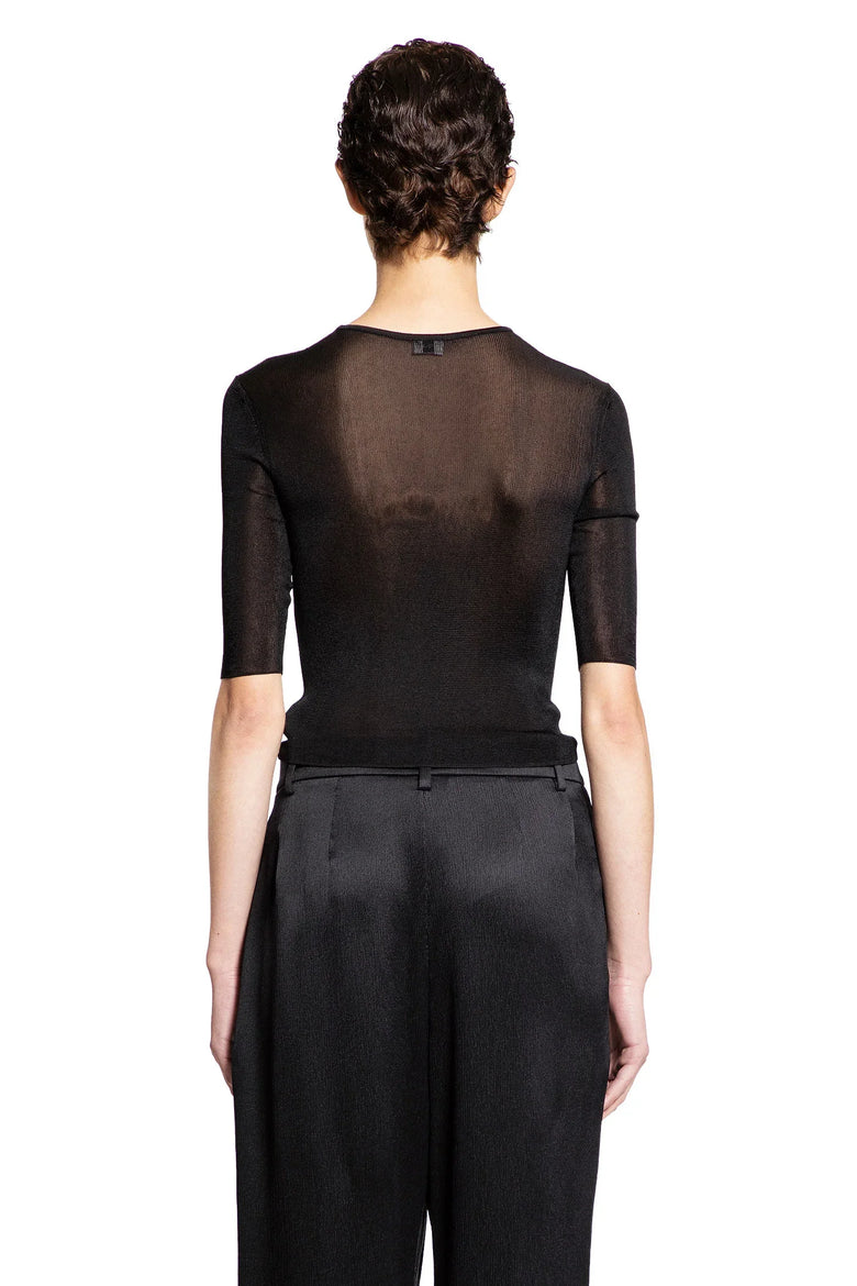 Short Sleeve Top In Viscose Sheer - Antonioli.eu