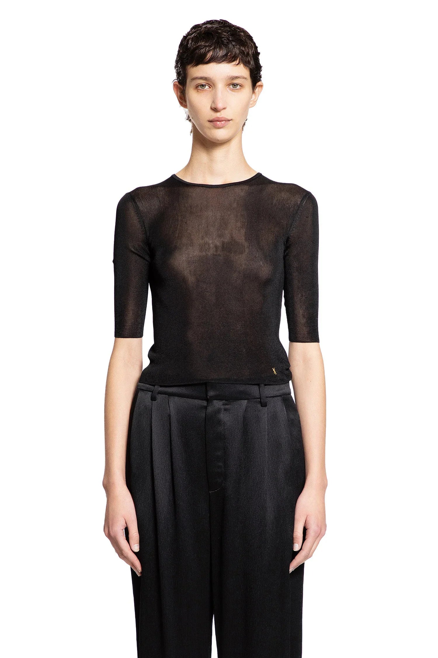 Short Sleeve Top In Viscose Sheer - Antonioli.eu