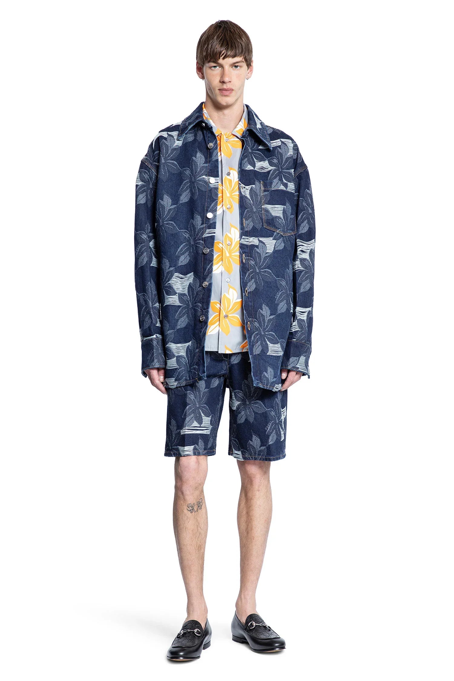 Printed Cotton Poplin Shirt - Antonioli.eu