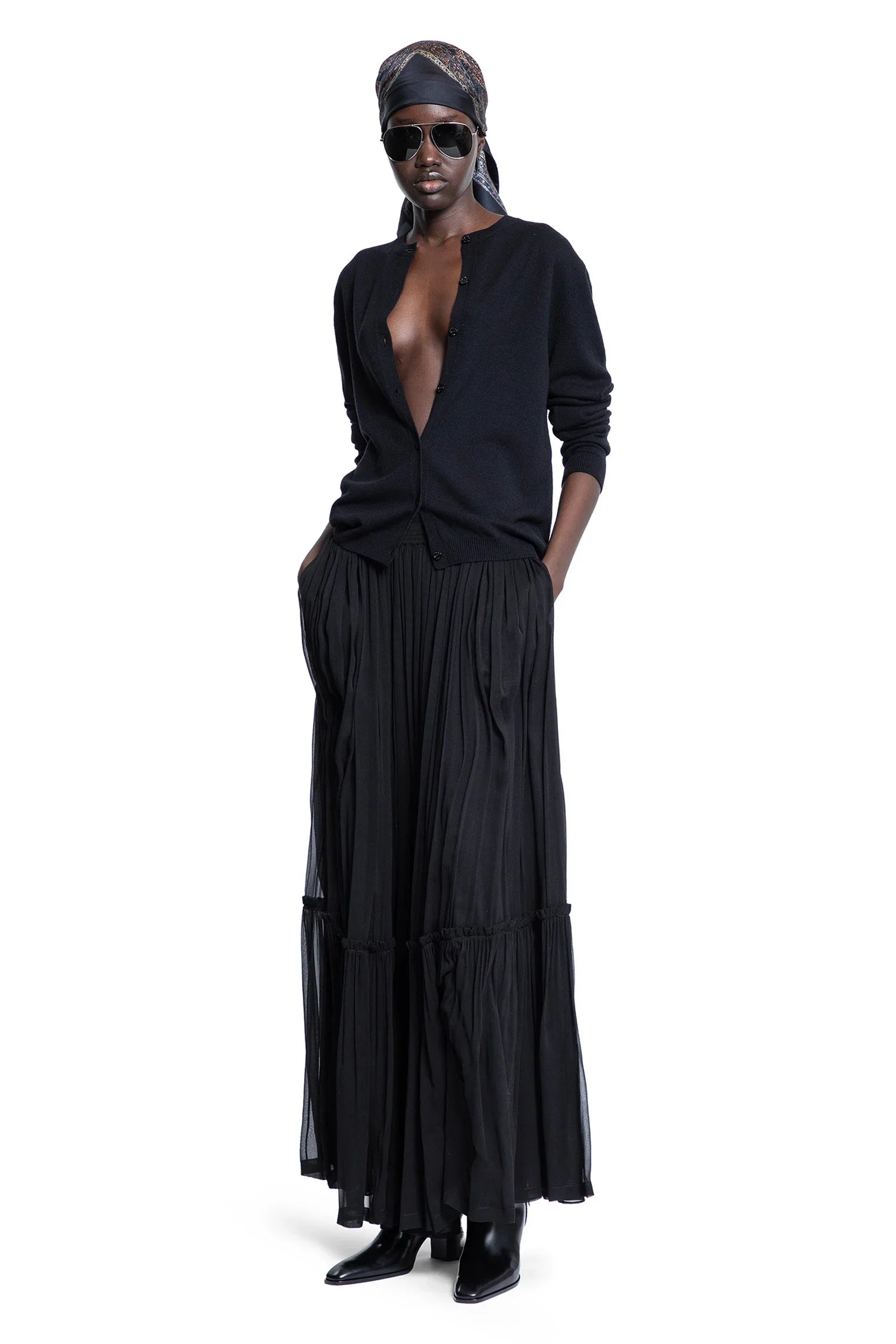 Ruffled Skirt in Silk Crêpe Muslin - Antonioli.eu