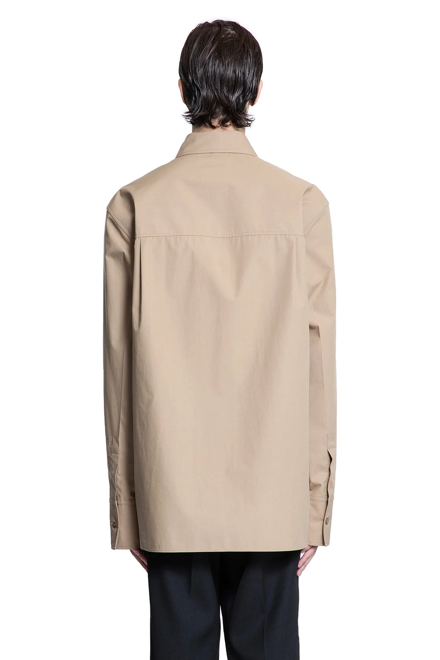 Embossed Logo Cotton Poplin Shirt - Antonioli.eu
