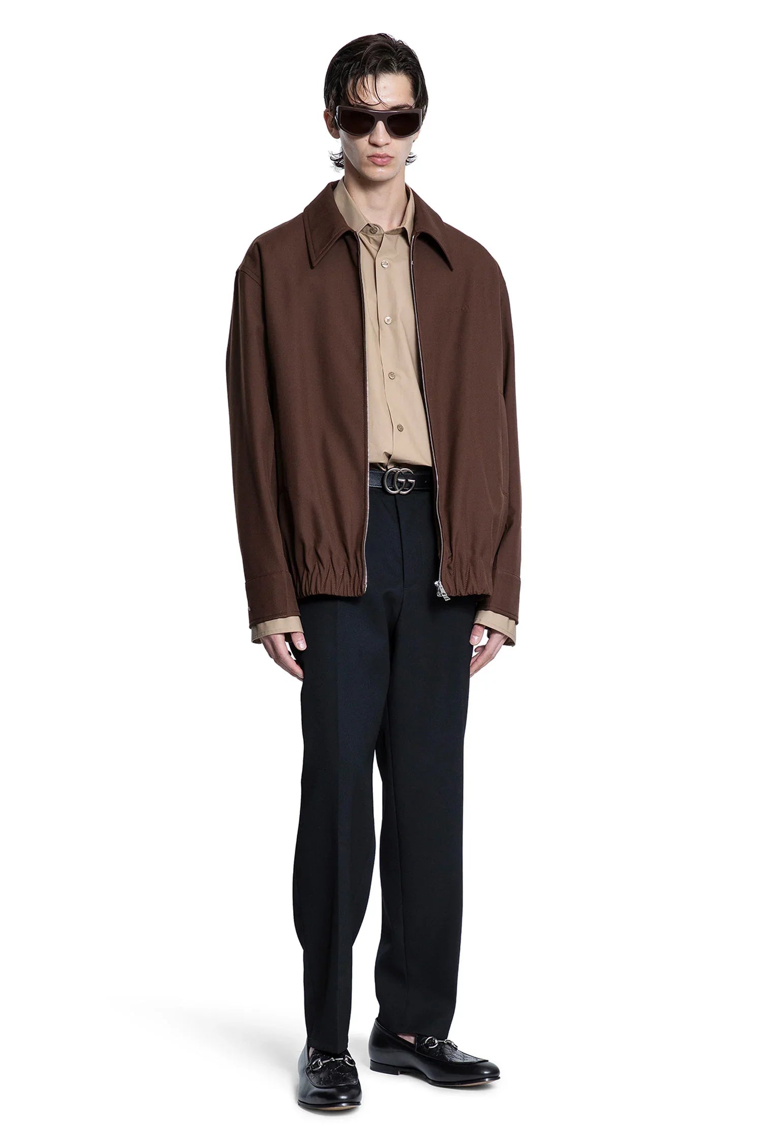 Embossed Logo Cotton Poplin Shirt - Antonioli.eu
