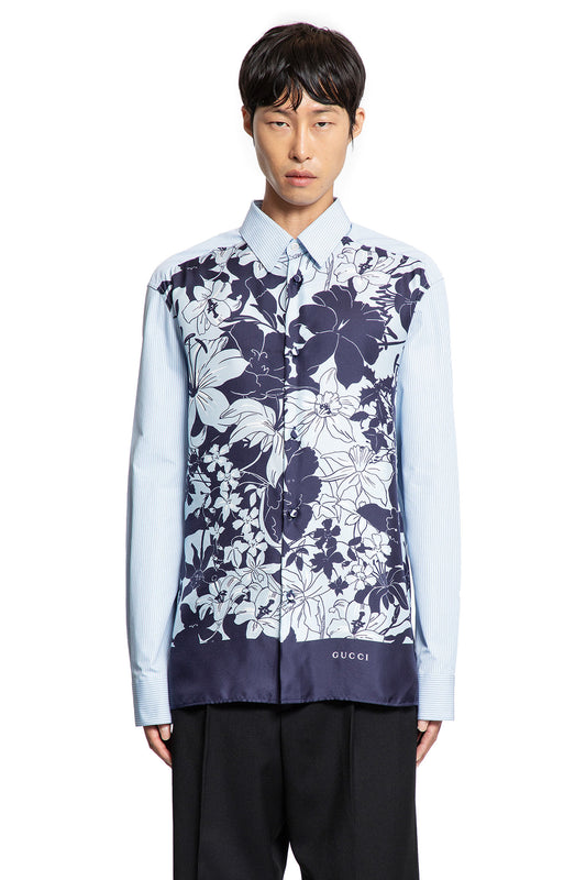 Floral and Pinstripe Shirt - Antonioli.eu