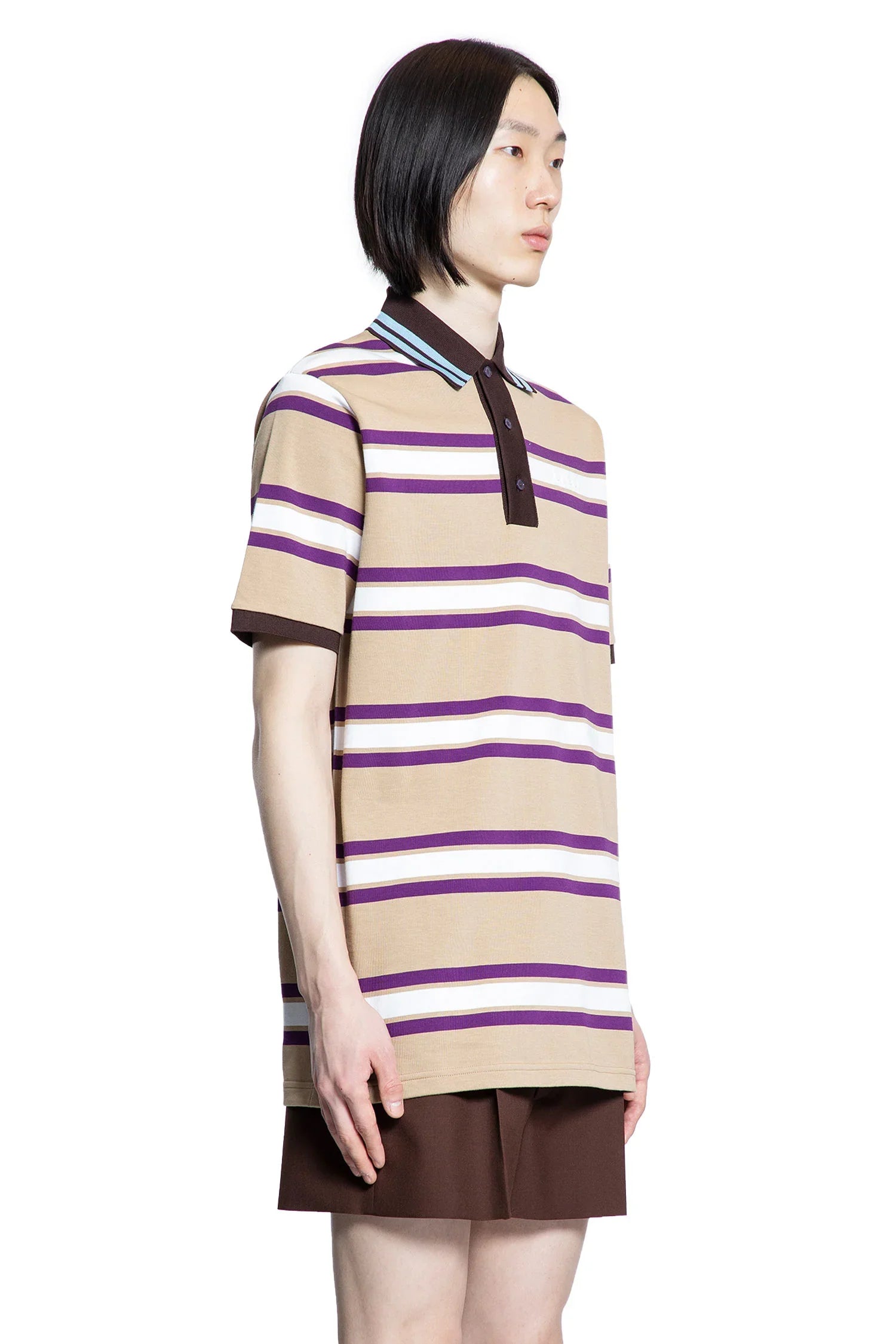 Striped Cotton JerSey Polo Shirt - Antonioli.eu