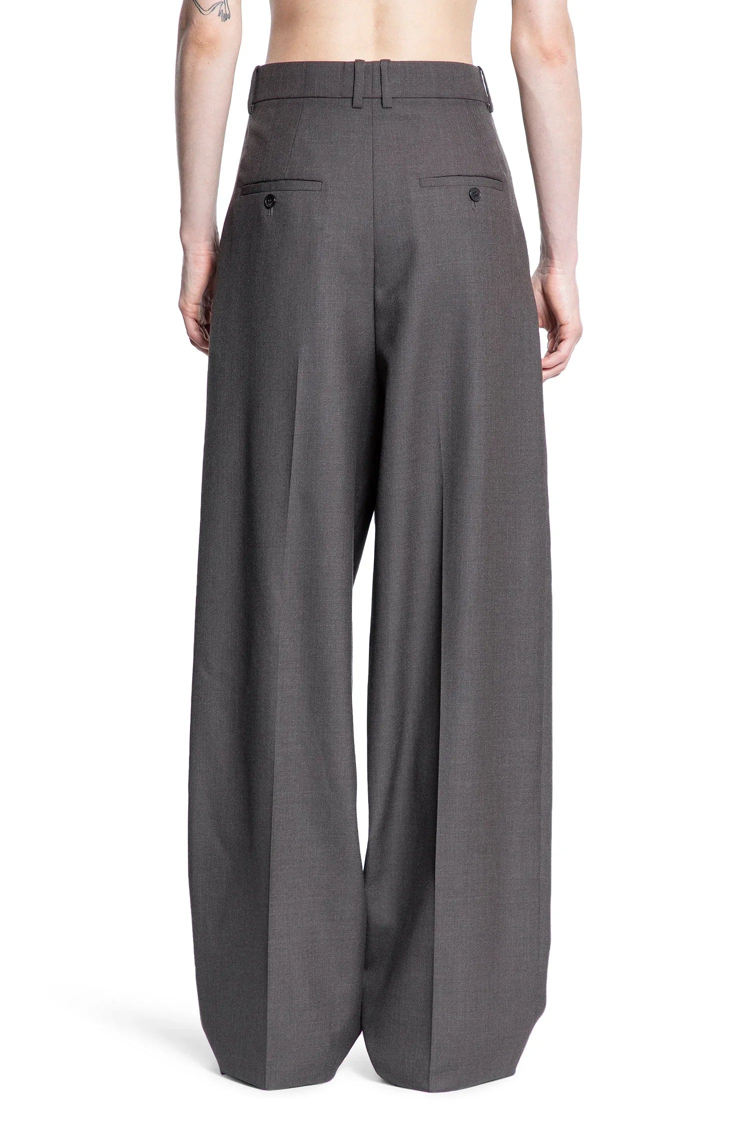 Wide Leg Pants in Wool Chiné - Antonioli.eu