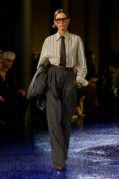Wide Leg Pants in Wool Chiné - Antonioli.eu