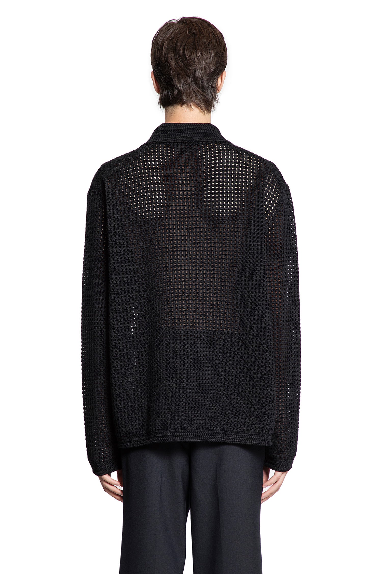 Crochet Knit Polo Shirt - Antonioli.eu