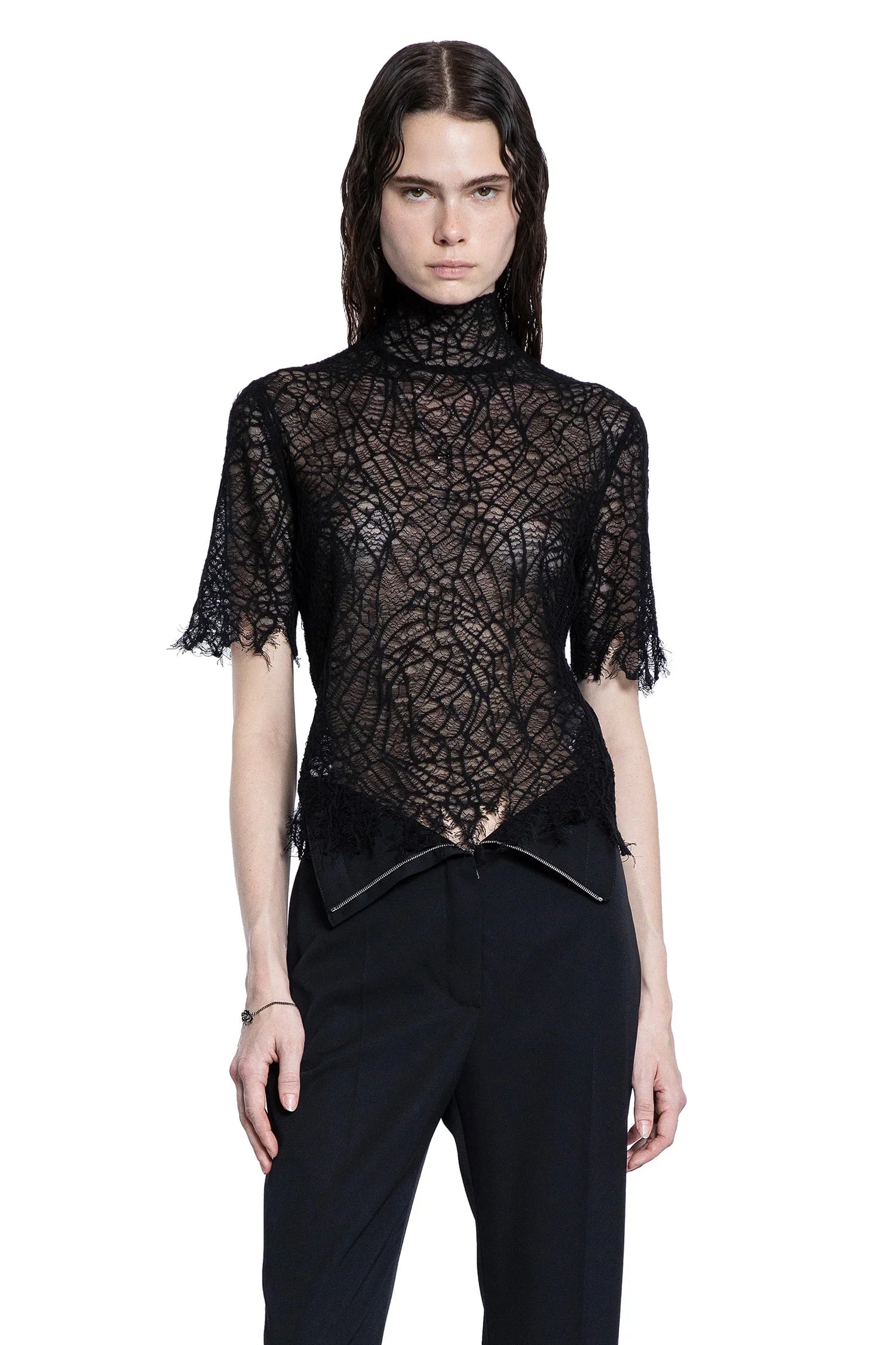 Cobweb Lace Turtleneck Top - Antonioli.eu