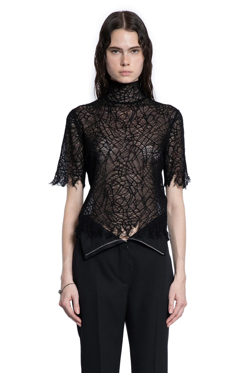 Cobweb Lace Turtleneck Top - Antonioli.eu