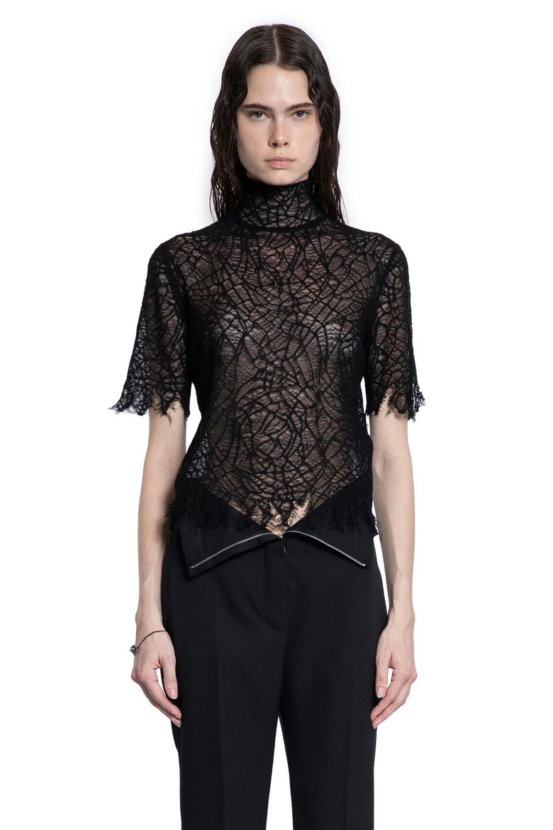 Cobweb Lace Turtleneck Top - Antonioli.eu