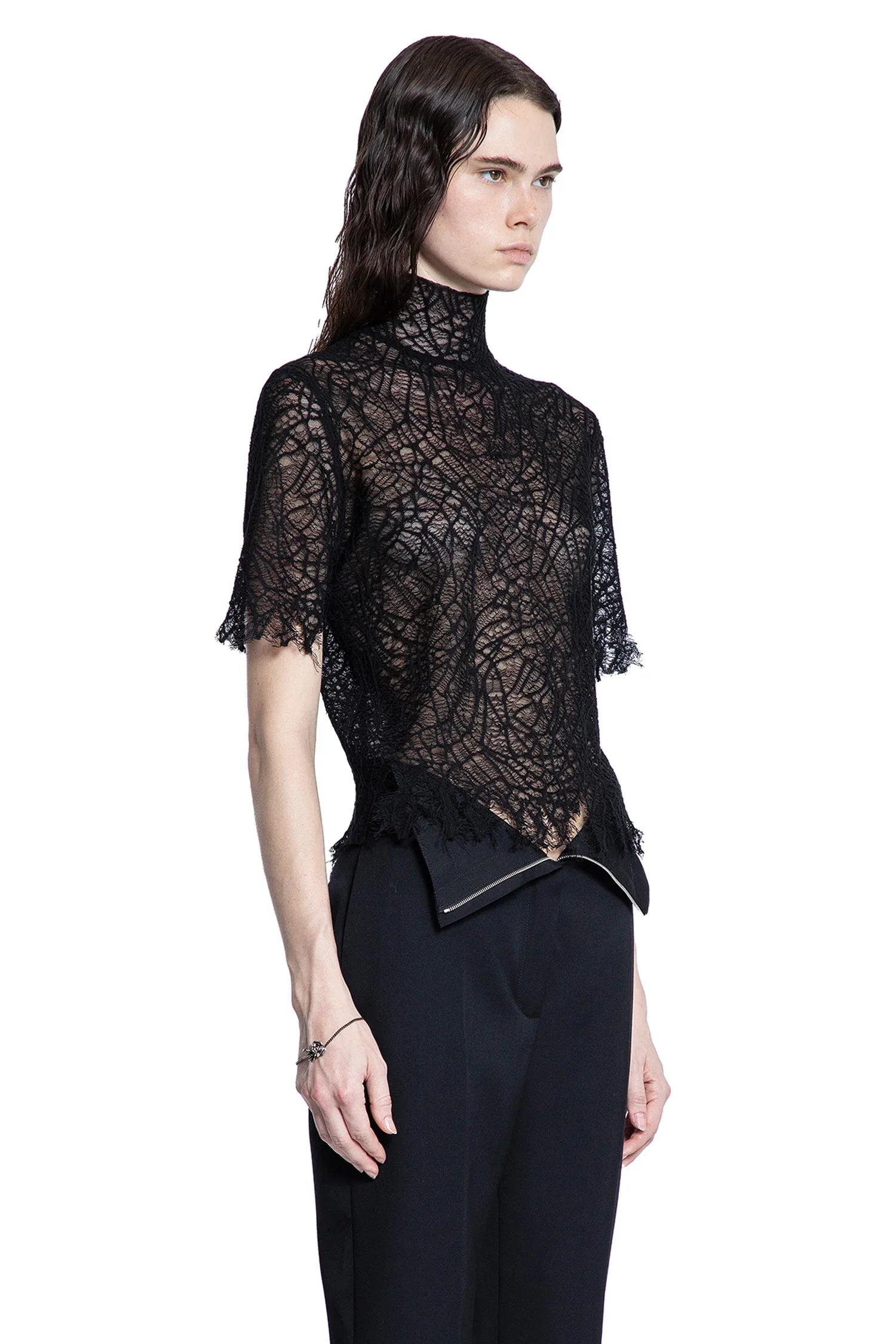 Cobweb Lace Turtleneck Top - Antonioli.eu