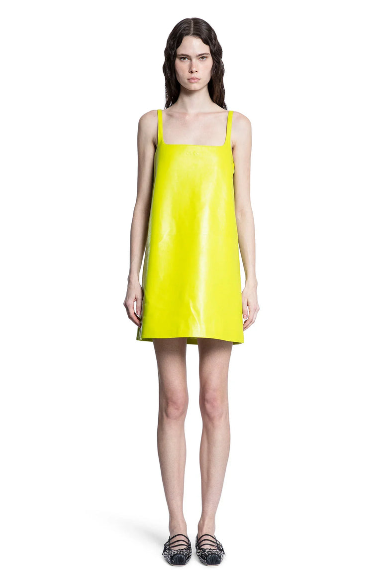 Shiny Leather A-Line Mini Dress - Antonioli.eu