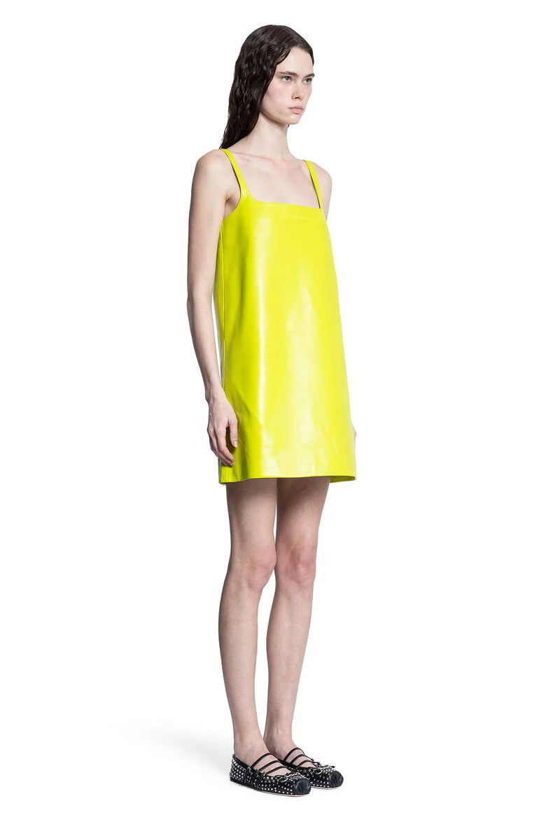 Shiny Leather A-Line Mini Dress - Antonioli.eu
