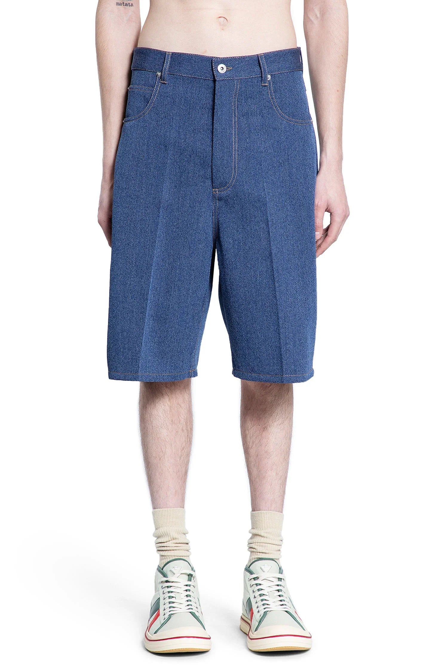 Mélange Wool Cotton Drill Shorts - Antonioli.eu