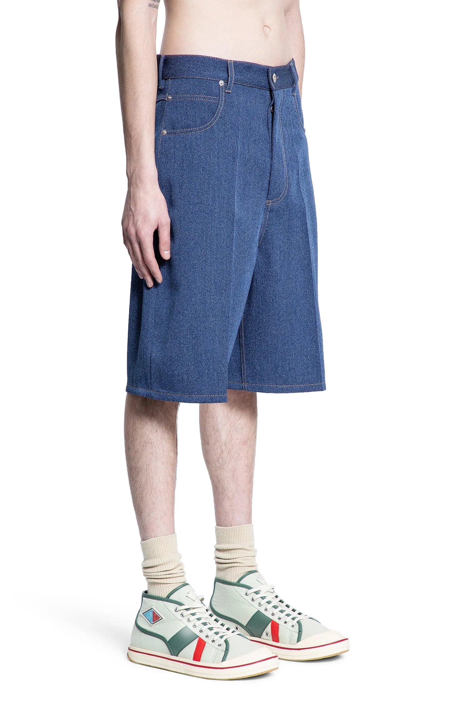 Mélange Wool Cotton Drill Shorts - Antonioli.eu