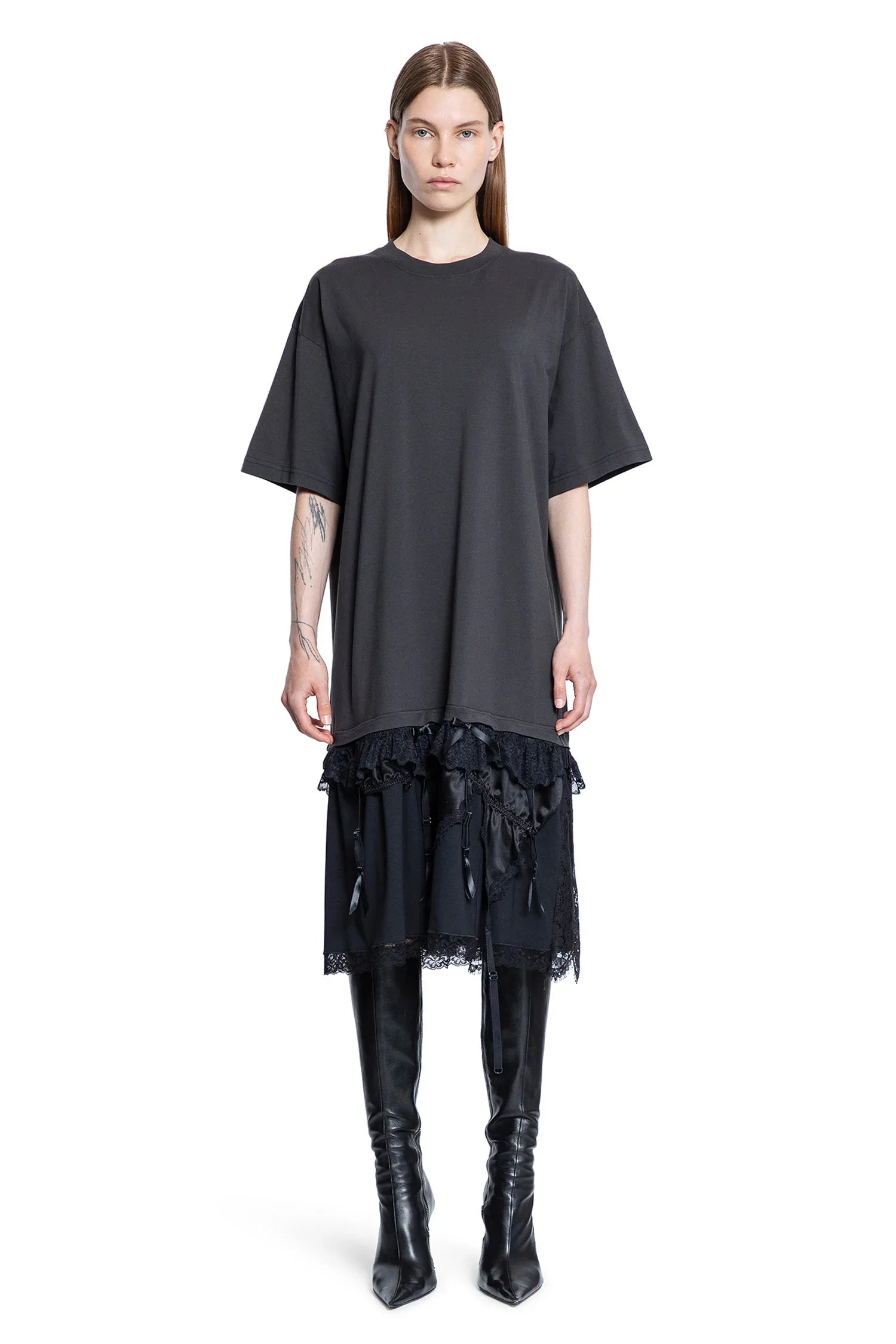 Lingerie T-Shirt Dress in silk Satin - Antonioli.eu
