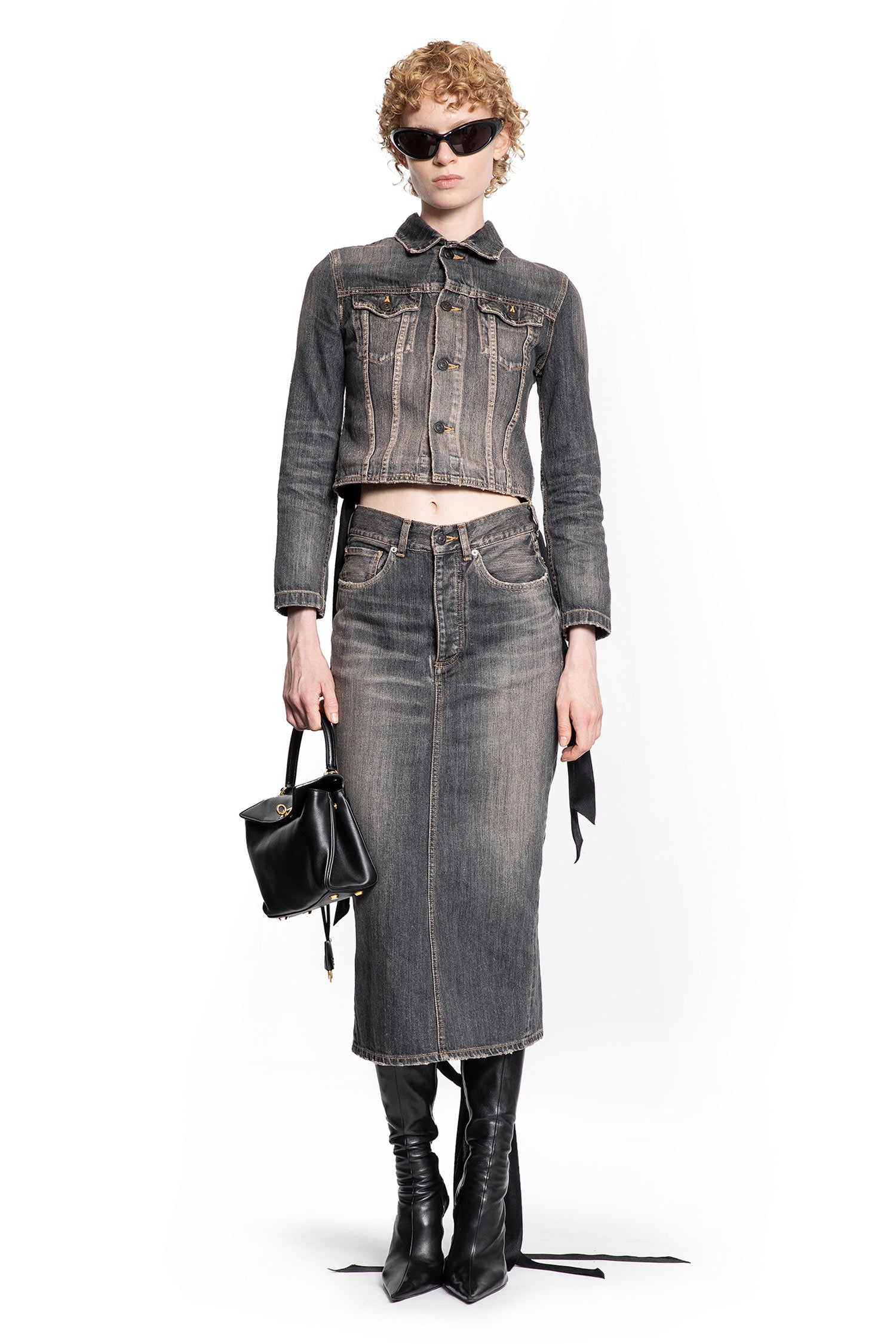 Lace-Up Jacket in Denim - Antonioli.eu