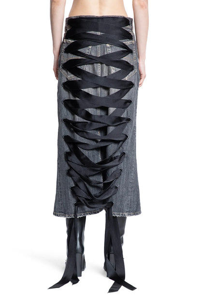 Lace-Up Skirt in Denim - Antonioli.eu