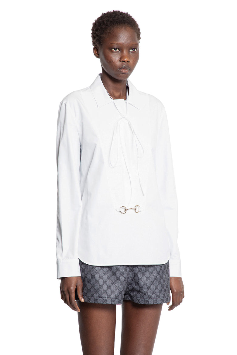 Cotton Poplin Horsebit Shirt - Antonioli.eu