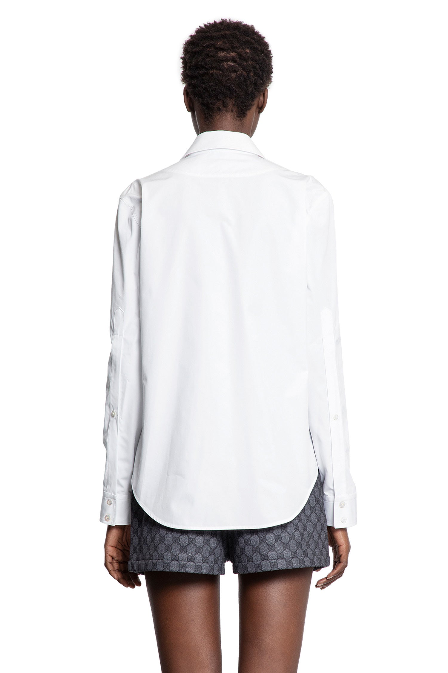 Cotton Poplin Horsebit Shirt - Antonioli.eu