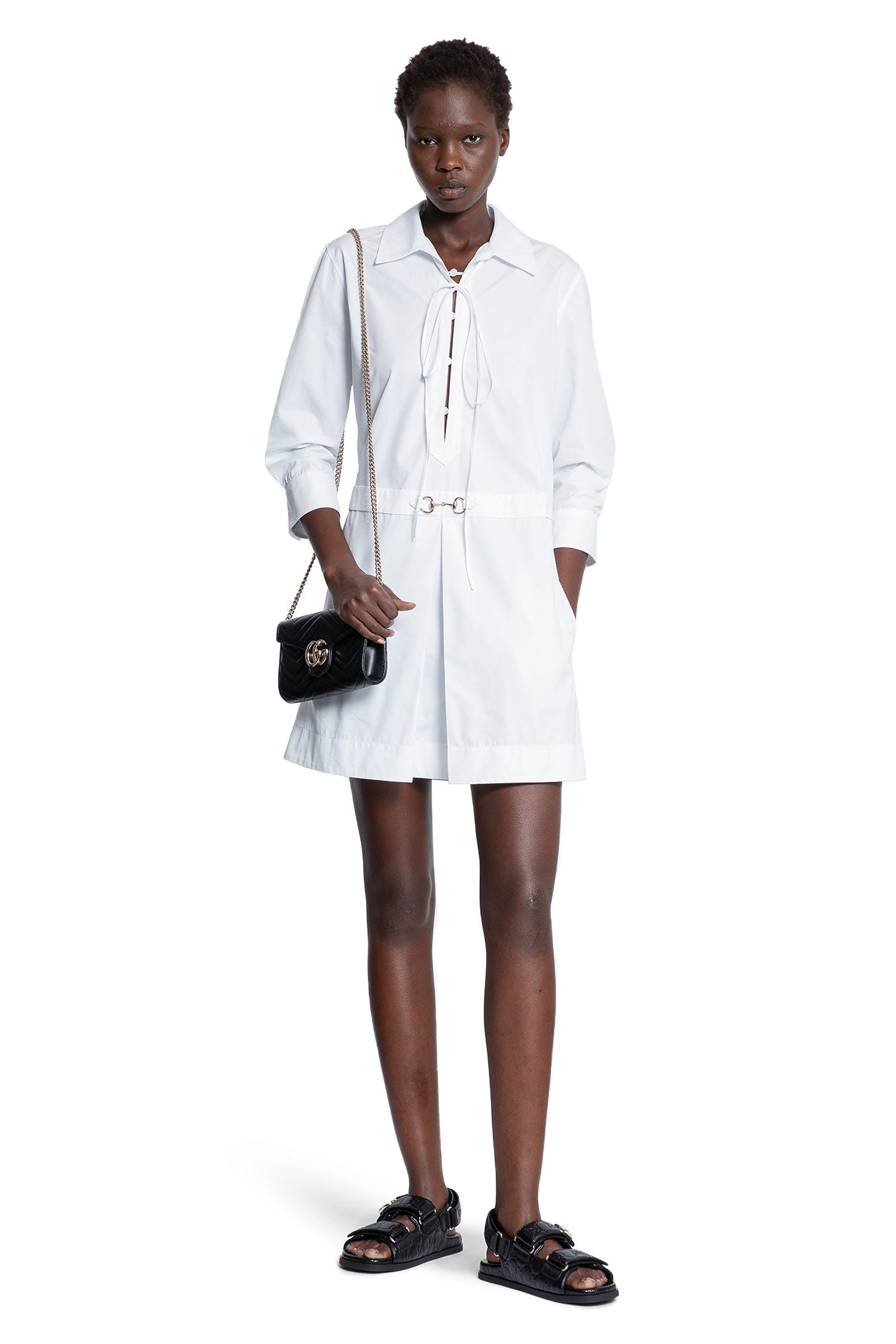 Cotton Poplin Horsebit Shirt Dress - Antonioli.eu
