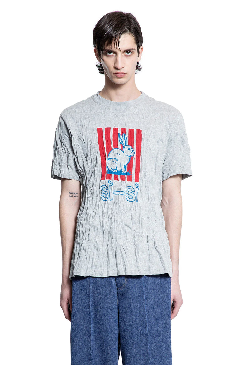 Crushed Cotton Printed Jersey T-Shirt - Antonioli.eu
